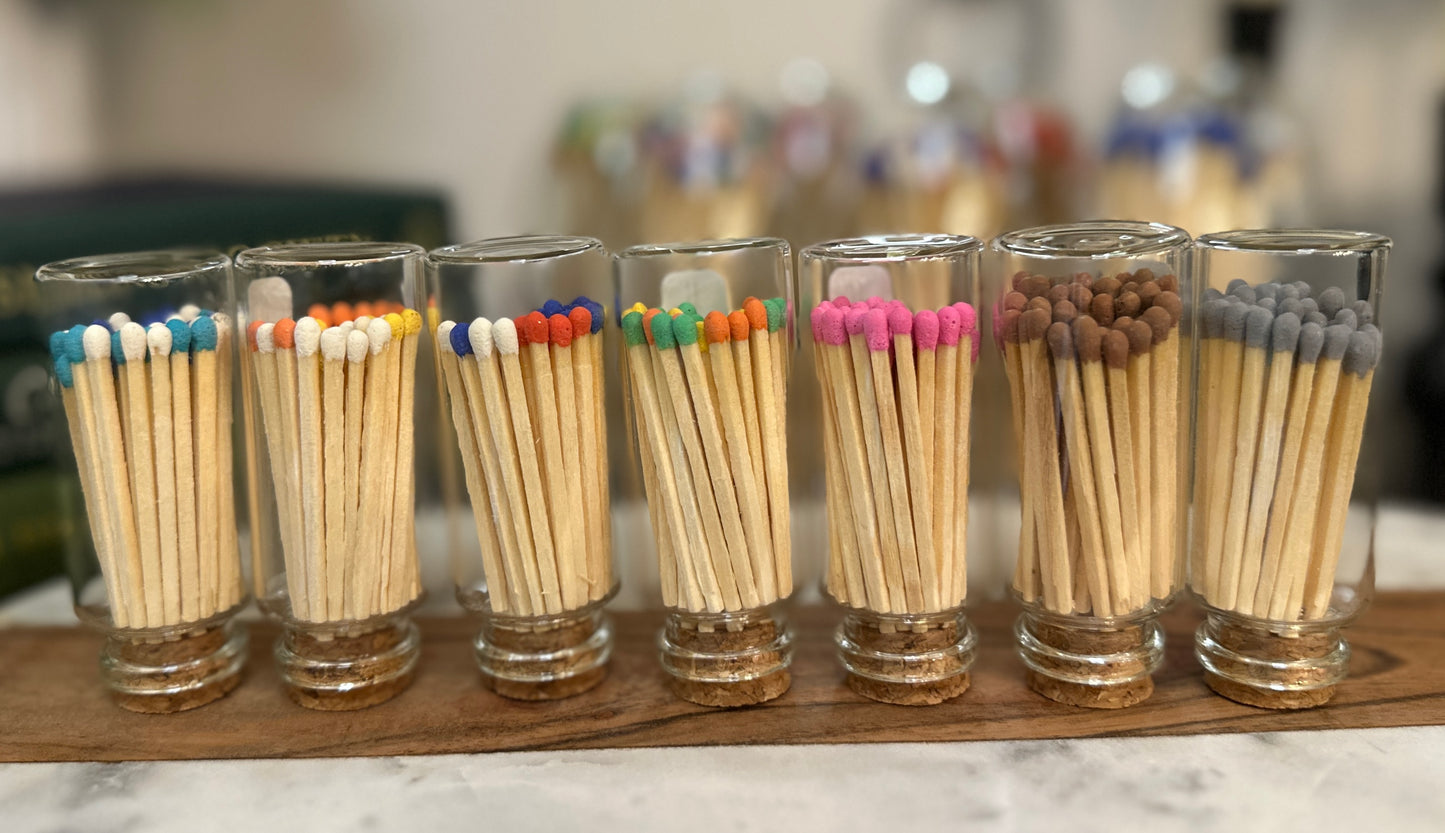 3” Glass Tube - 45 matches (multiple colors)