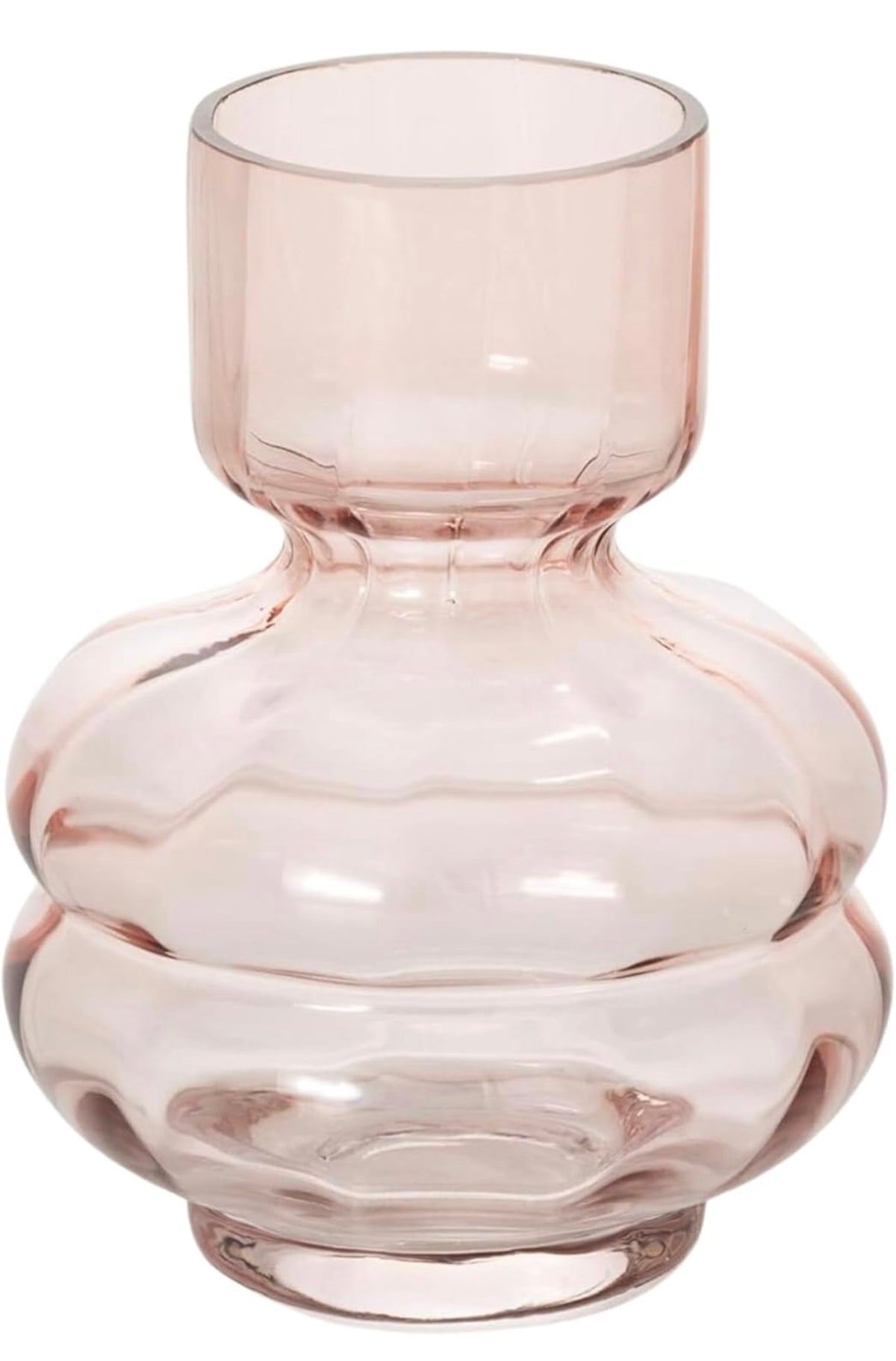 Modern Deco Blush Pink Glass Vase