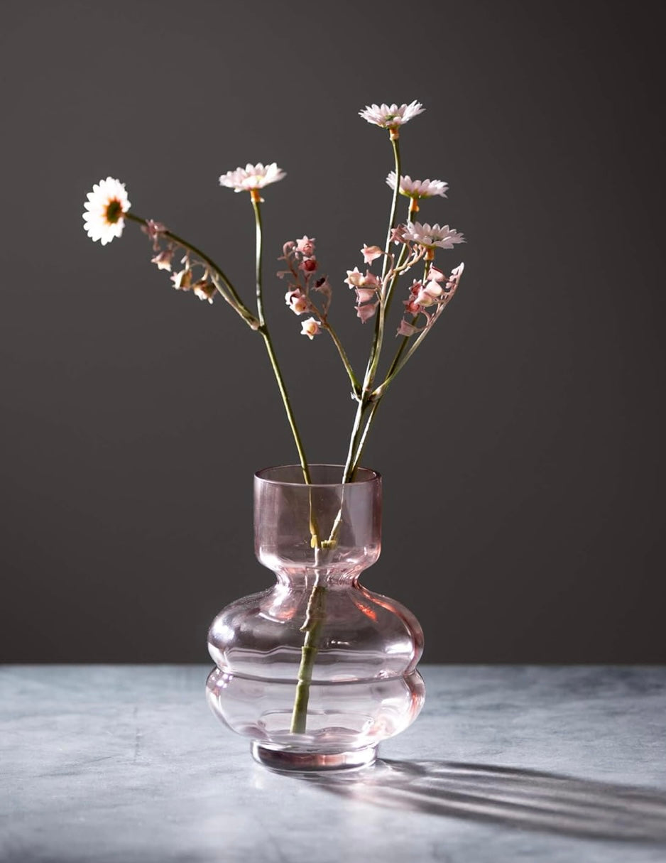 Modern Deco Blush Pink Glass Vase
