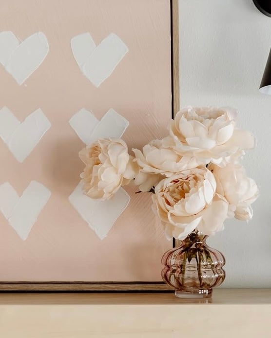 Modern Deco Blush Pink Glass Vase