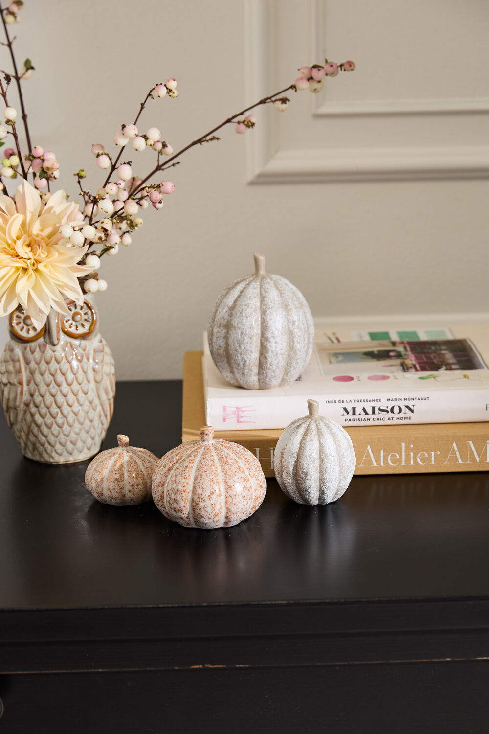 Pumpkin Patch figurines - Set of 2 (white)