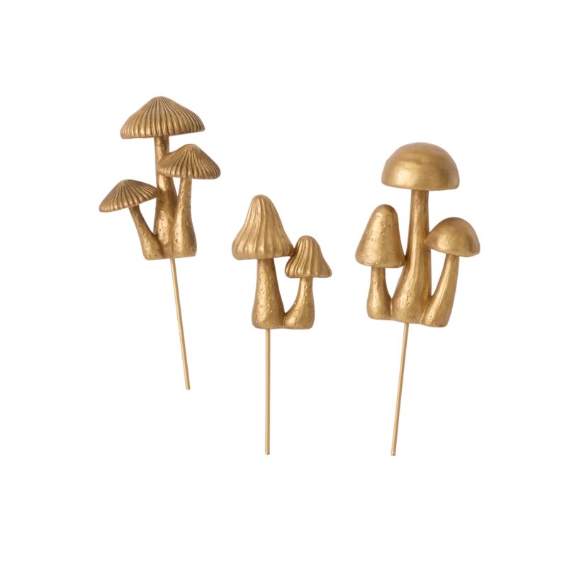 Golden Mushroom Plant Stakes (3 styles)