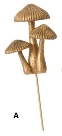 Golden Mushroom Plant Stakes (3 styles)