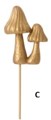 Golden Mushroom Plant Stakes (3 styles)