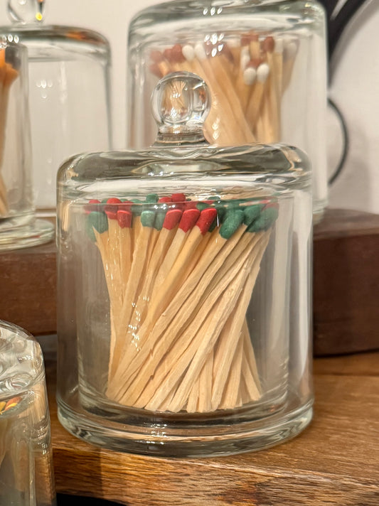 Glass Cloche w/ 100 Matches (available in 20 colors)