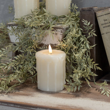 CREAM 3D FLAME PILLAR CANDLE (3 Sizes)
