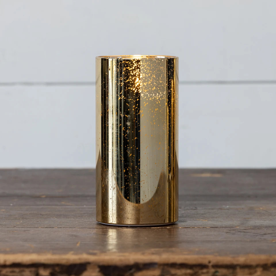 GOLD MERCURY GLASS 3D FLAME CANDLE (4 sizes)