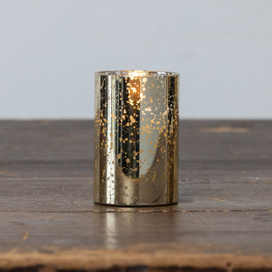 GOLD MERCURY GLASS 3D FLAME CANDLE (4 sizes)