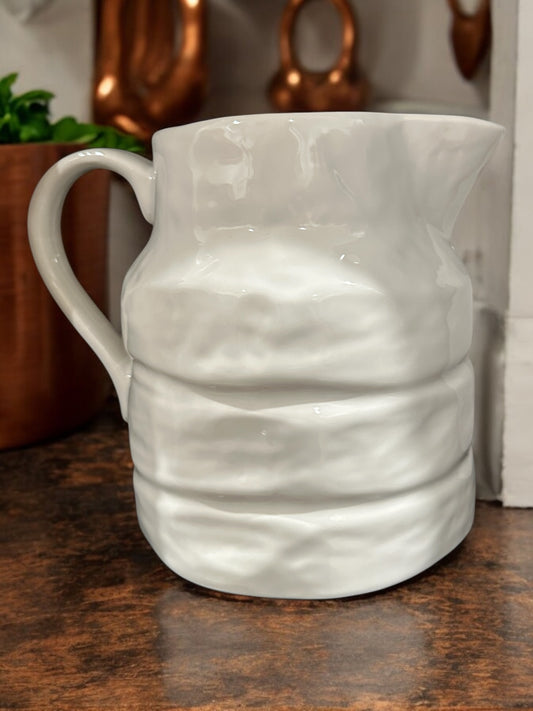 White Stoneware Pitcher/Vase