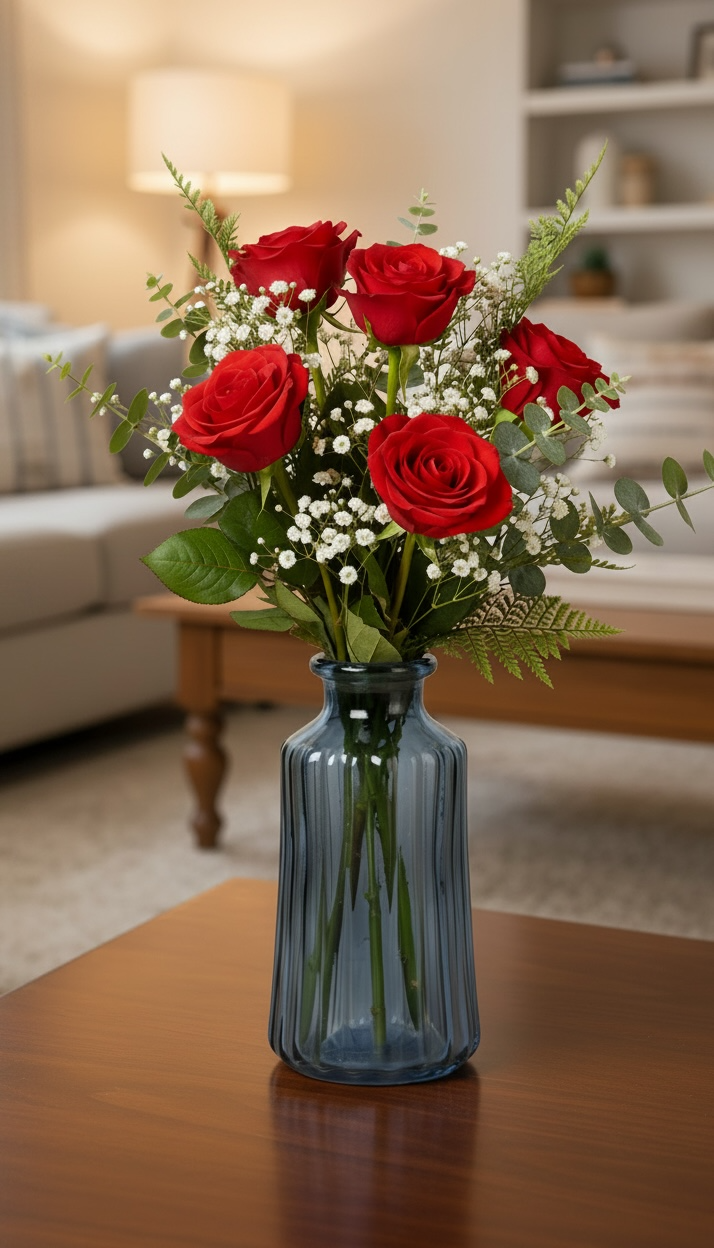 Blue Glass Bud Vase