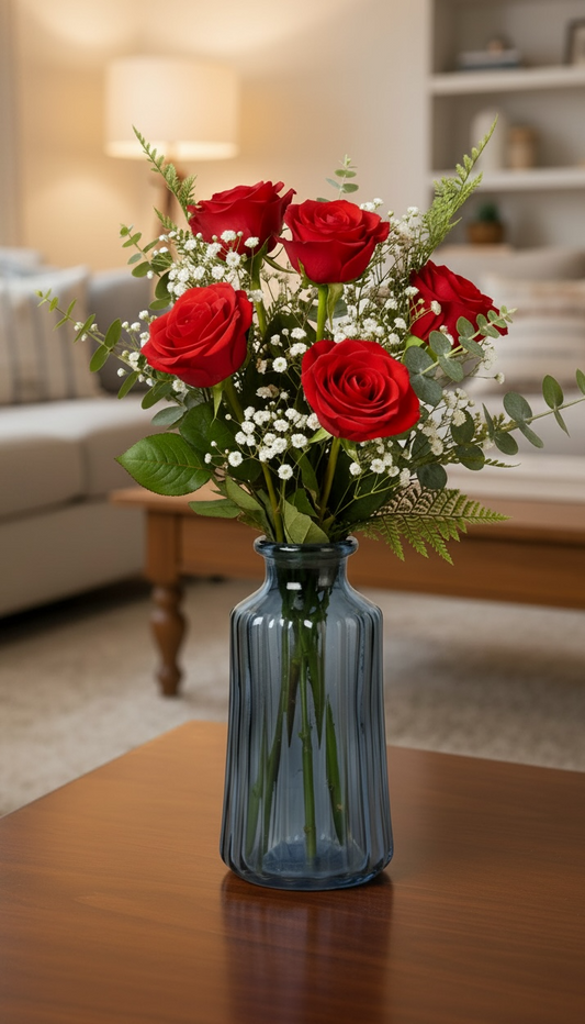 Blue Glass Bud Vase