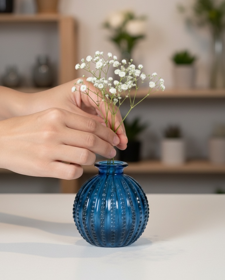 Mini Blue Glass Vase
