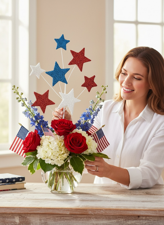 Patriotic Stars floral pick