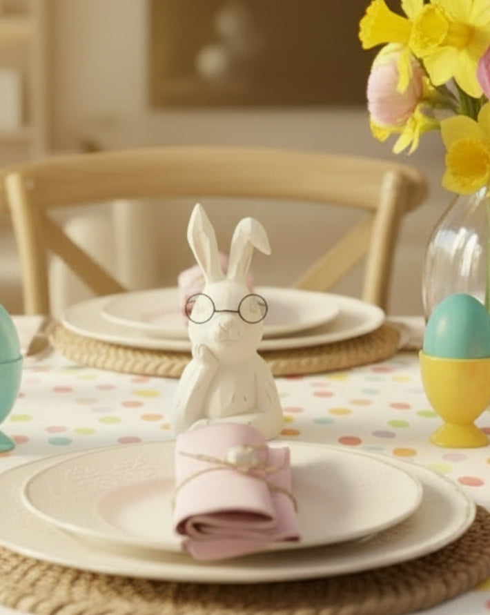 Thinking Bunny with Glasses