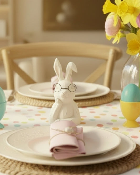 Thinking Bunny with Glasses