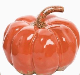 Fall/Harvest Art Glaze Pumpkin Figurine (3 diffent Colors)