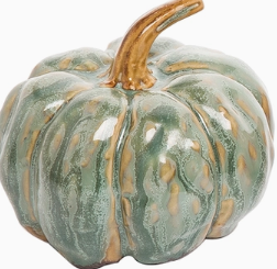 Fall/Harvest Art Glaze Pumpkin Figurine (3 diffent Colors)