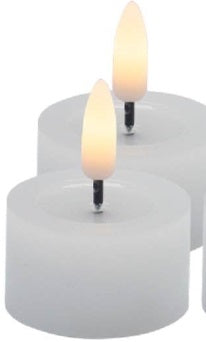 White Flameless Flickering Tealight Candles ( Set of 2 or Set of 4)