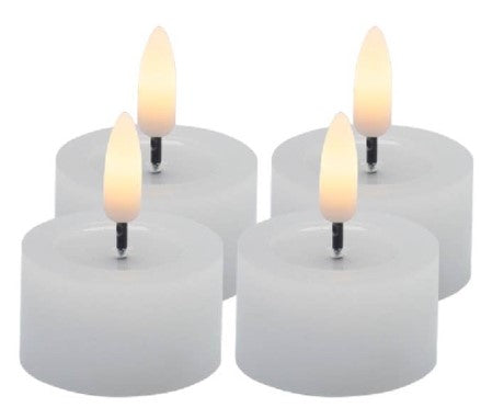 White Flameless Flickering Tealight Candles ( Set of 2 or Set of 4)