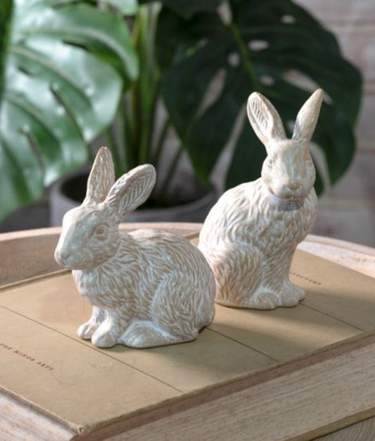Neutral Ceramic Bunnies (set of 2)