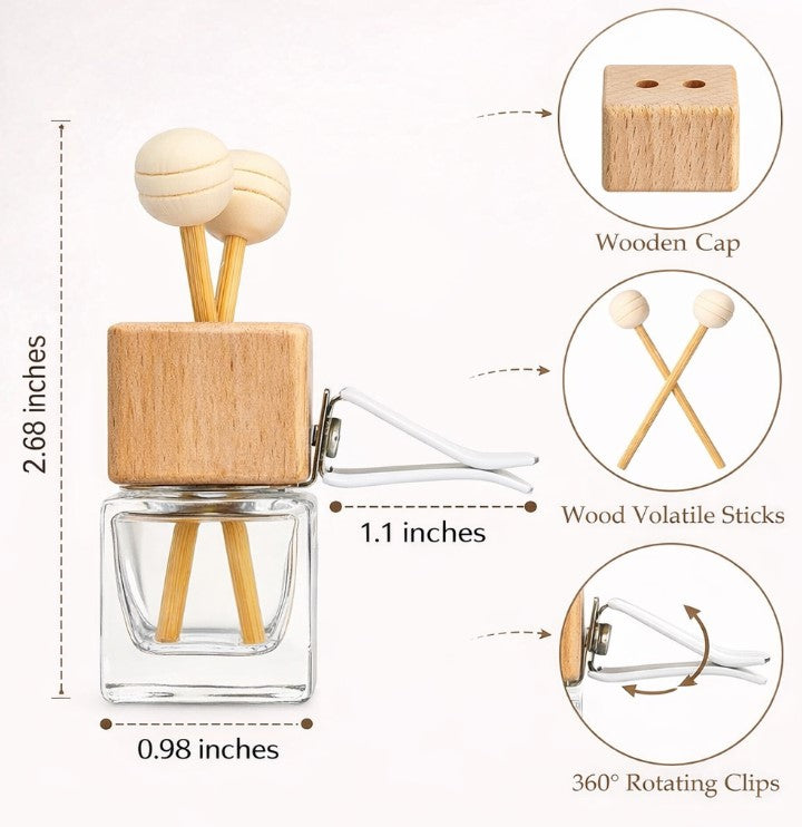 Square-Reed Vent Diffuser Bottle (Several Scents available)