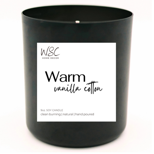 🌿 Warm Vanilla Cotton – 9oz Soy Candle