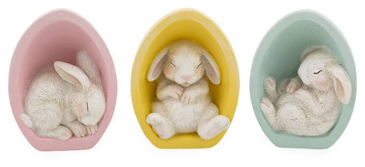 Baby Bunnies Sleeping In Easter Eggs (3 Styles)