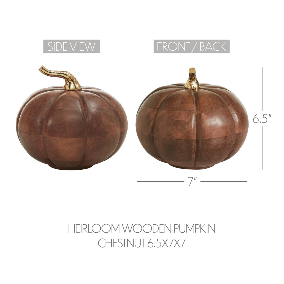 Rustic Mango Wood Pumpkin 7"