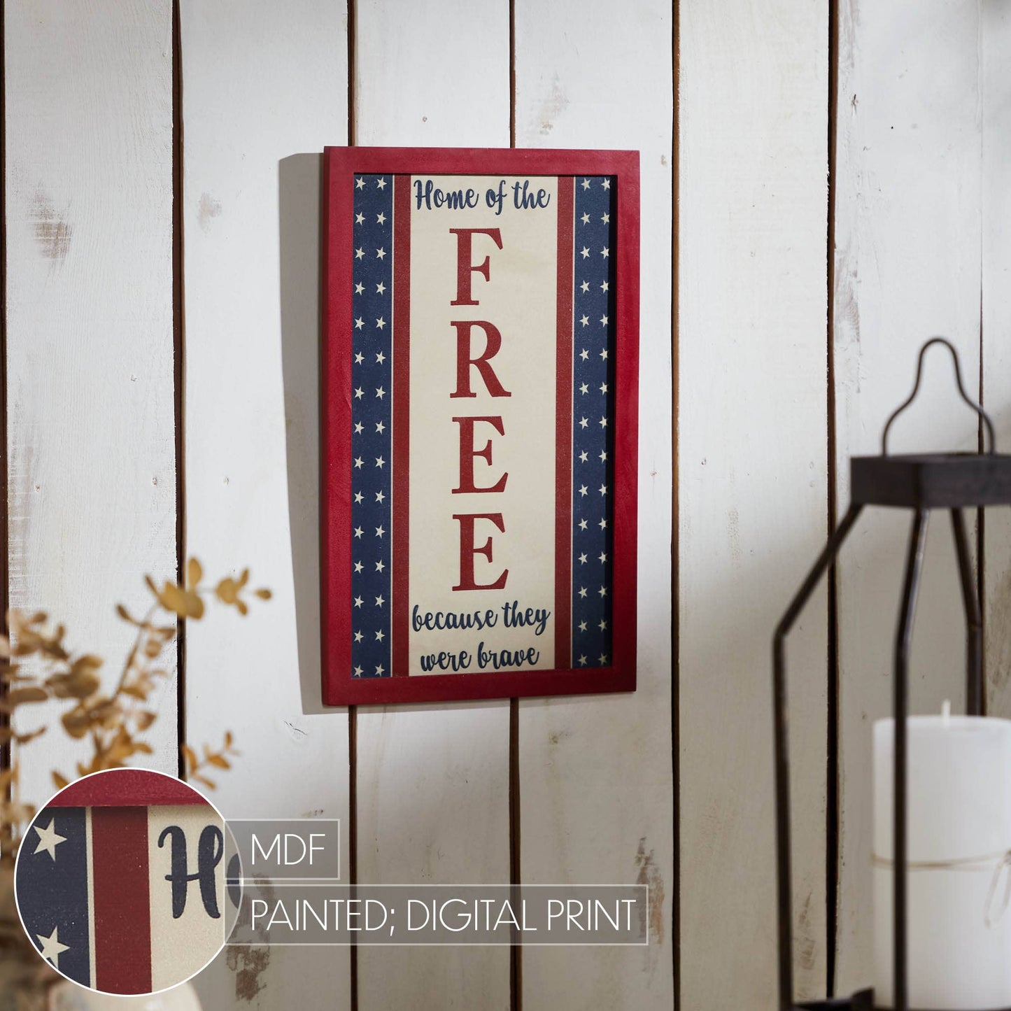 Americana Home of the Free Farmhouse Sign
