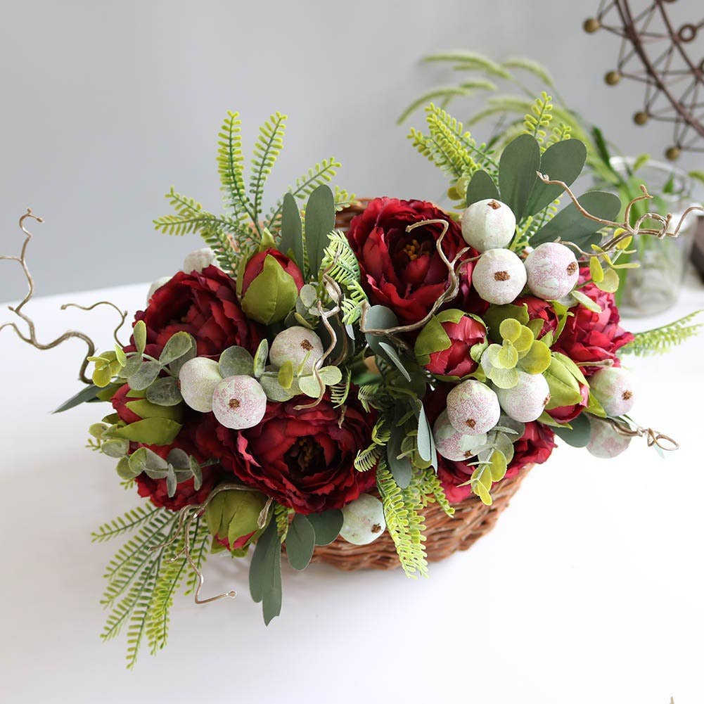 Faux Peony & Rose Bouquet