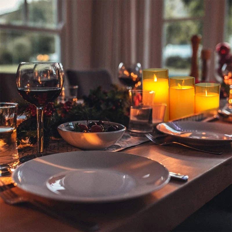 Flameless Candle 3-Piece Set (Amber)