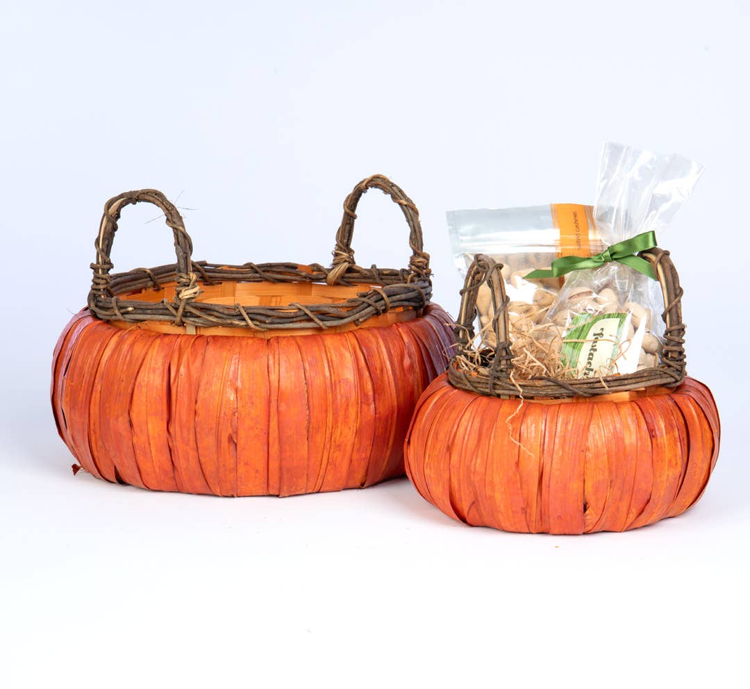 CHIP WOOD Pumpkin Baskets (2 sizes)