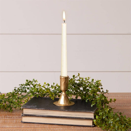 Gold Tone Hammered Taper Holder