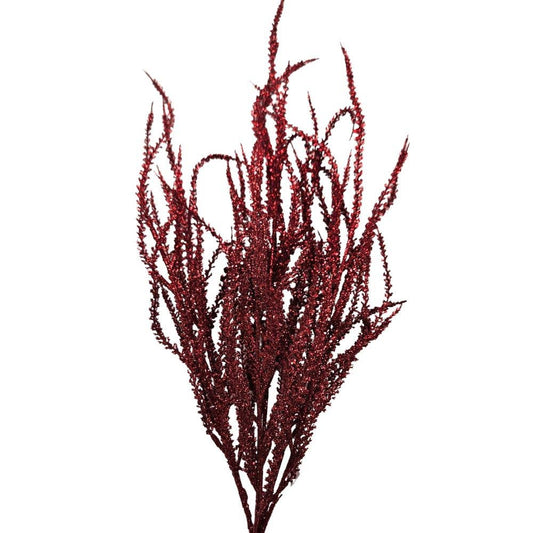 22" Red Glittered Willow Stem