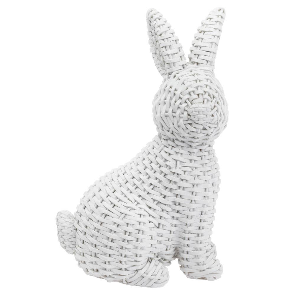 White Wicker Bunny 8"