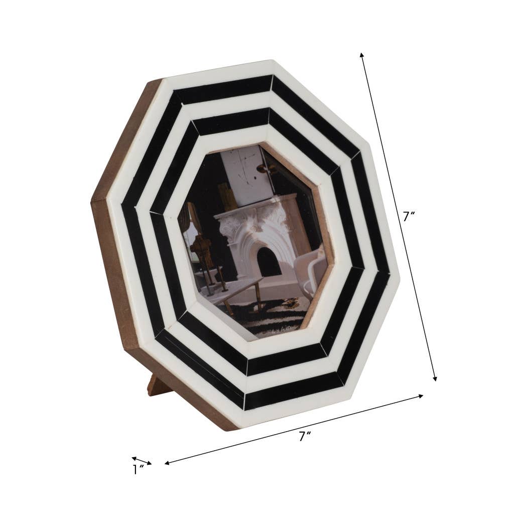 Resin Octagon Contemporary Photo Frame 4X6in