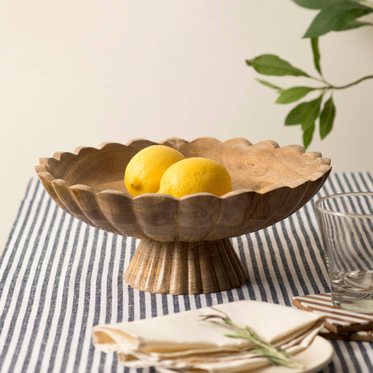 Scalloped Fluted Pedestal Bowl
