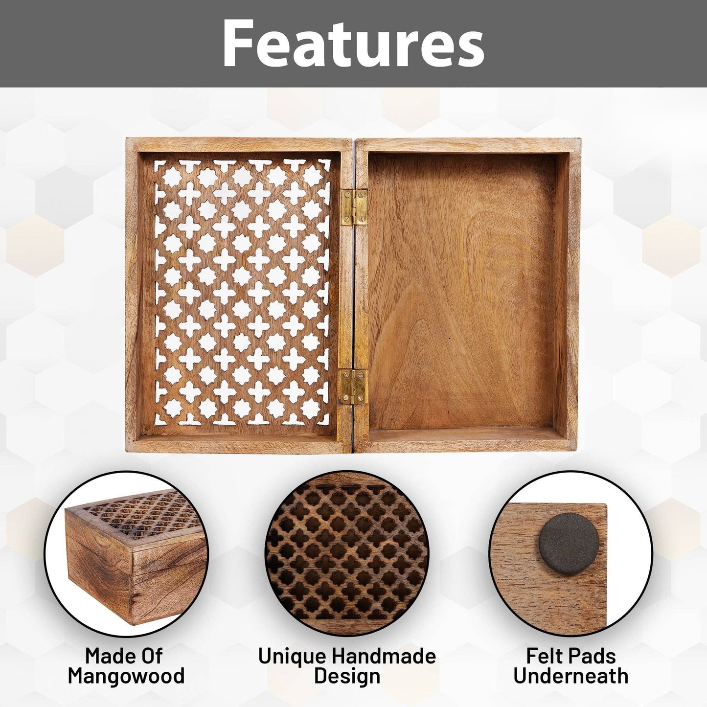 Trellis Mango Wood Box