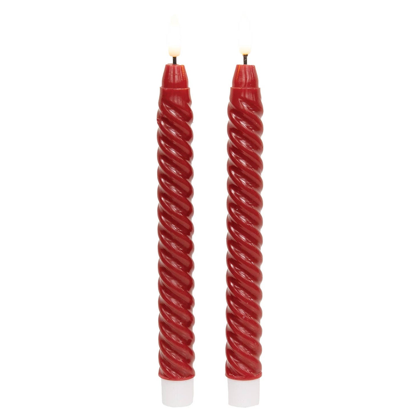 Burgundy/Wine Twisty Tapers w/Timer (set of 2)