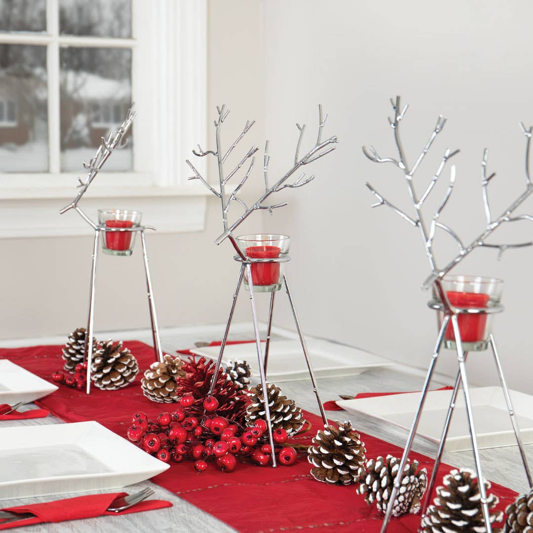 Modern Metal Reindeer candle holder