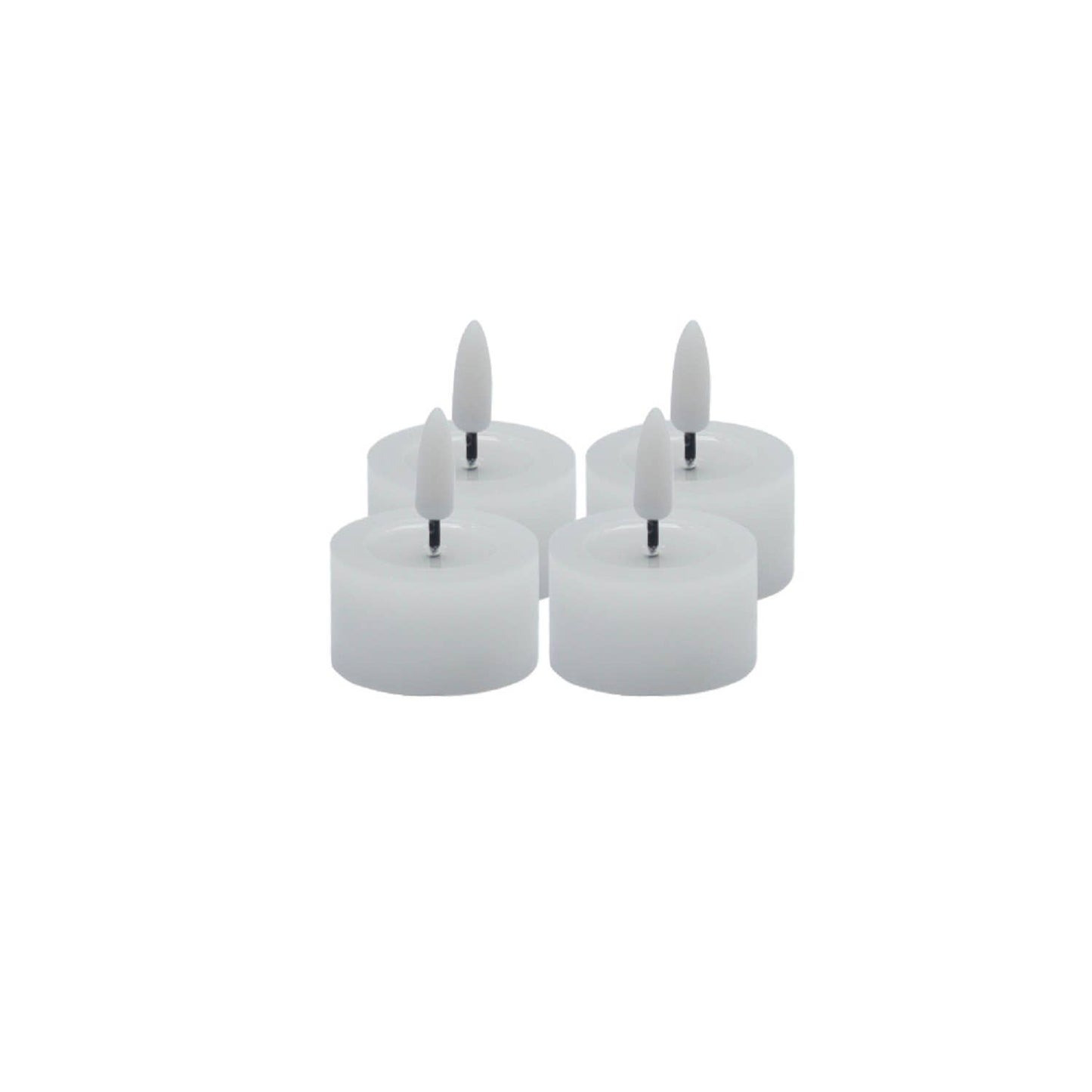White Flameless Flickering Tealight Candles ( Set of 2 or Set of 4)