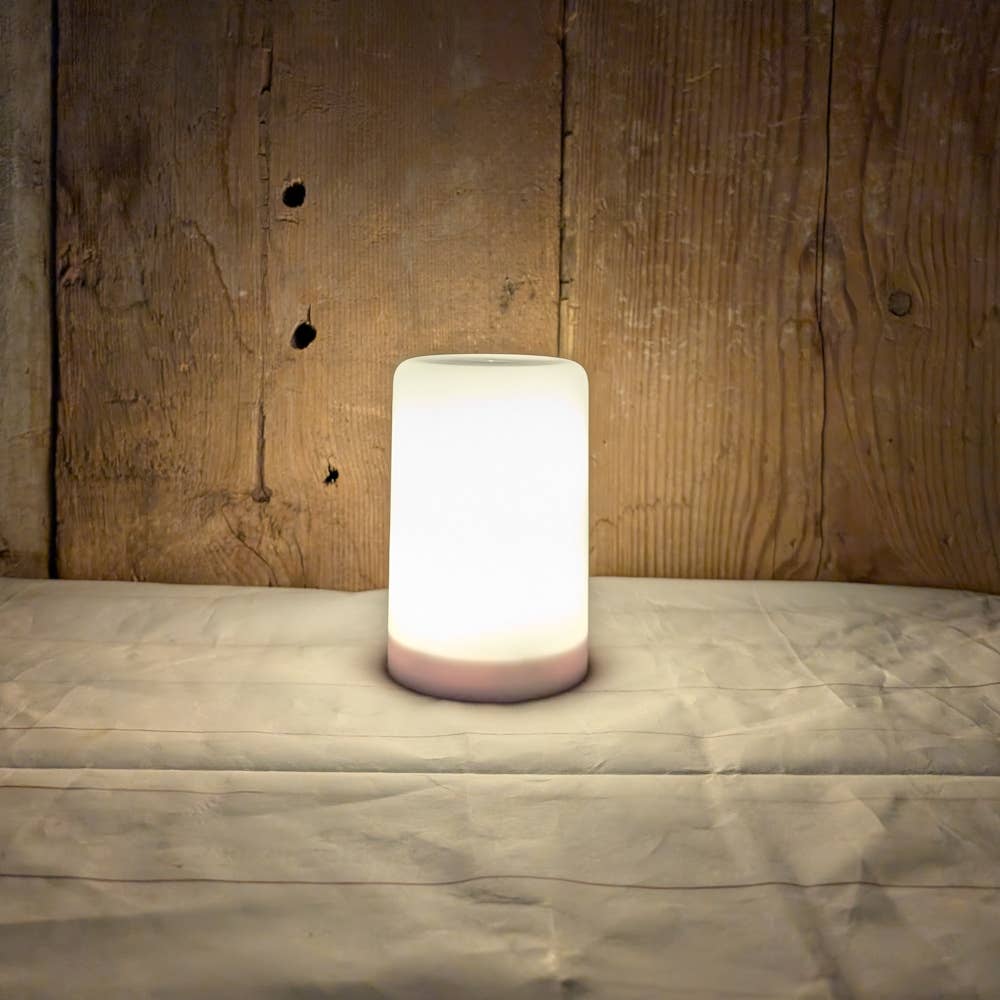 White LED Flame Illusion Pillar 3"x4.5" Candle