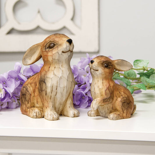 Mom/Baby Carved Bunnies (2 styles)