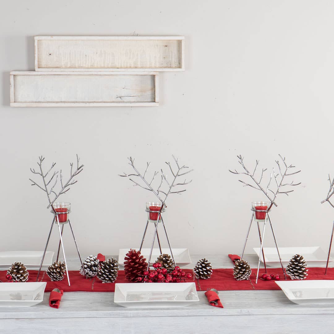 Modern Metal Reindeer candle holder