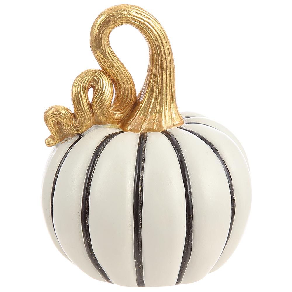 White with Black Stripes Pumpkin (2 sizes)