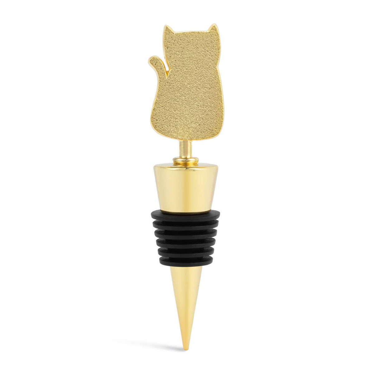 Cat Gold Enamel Bottle Stopper - 4in