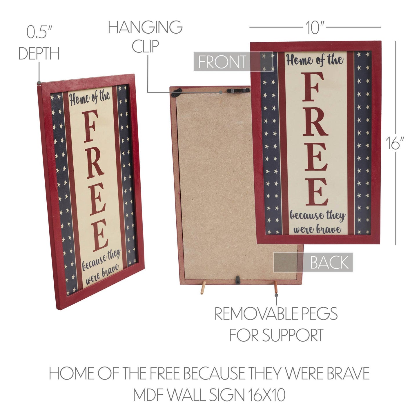 Americana Home of the Free Farmhouse Sign