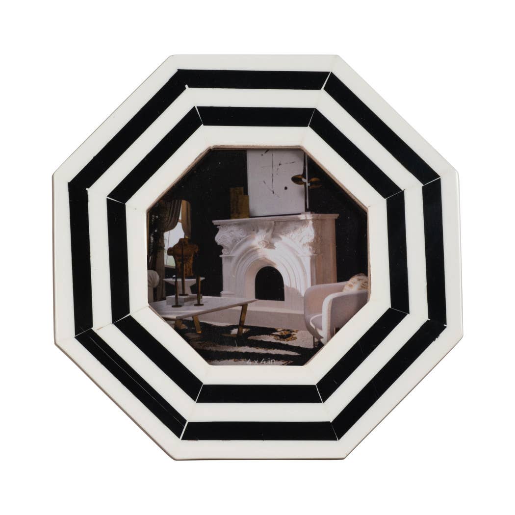 Resin Octagon Contemporary Photo Frame 4X6in