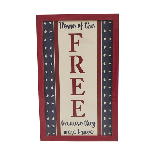 Americana Home of the Free Farmhouse Sign