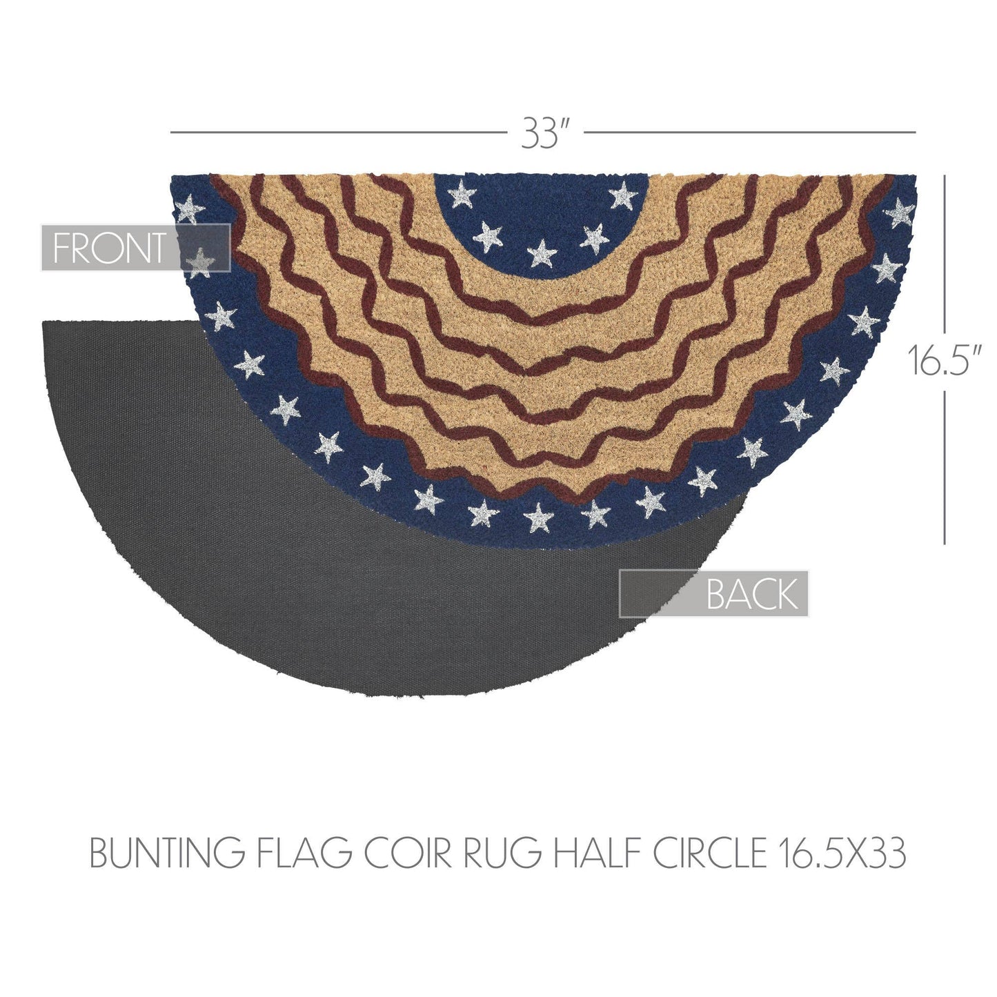 Bunting Flag Coir Rug Half Circle